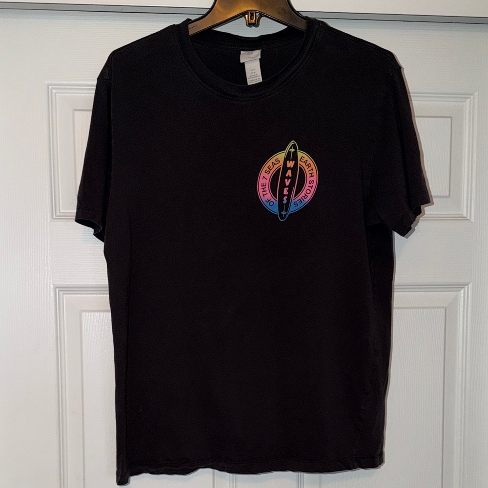 H&M Black Tee with Colorful Logo